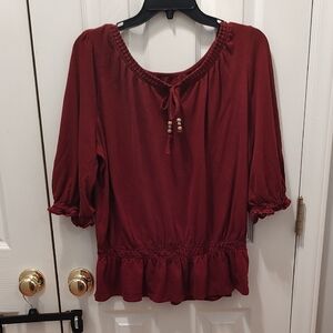 Ladies Croft & Barrow Burgundy Top